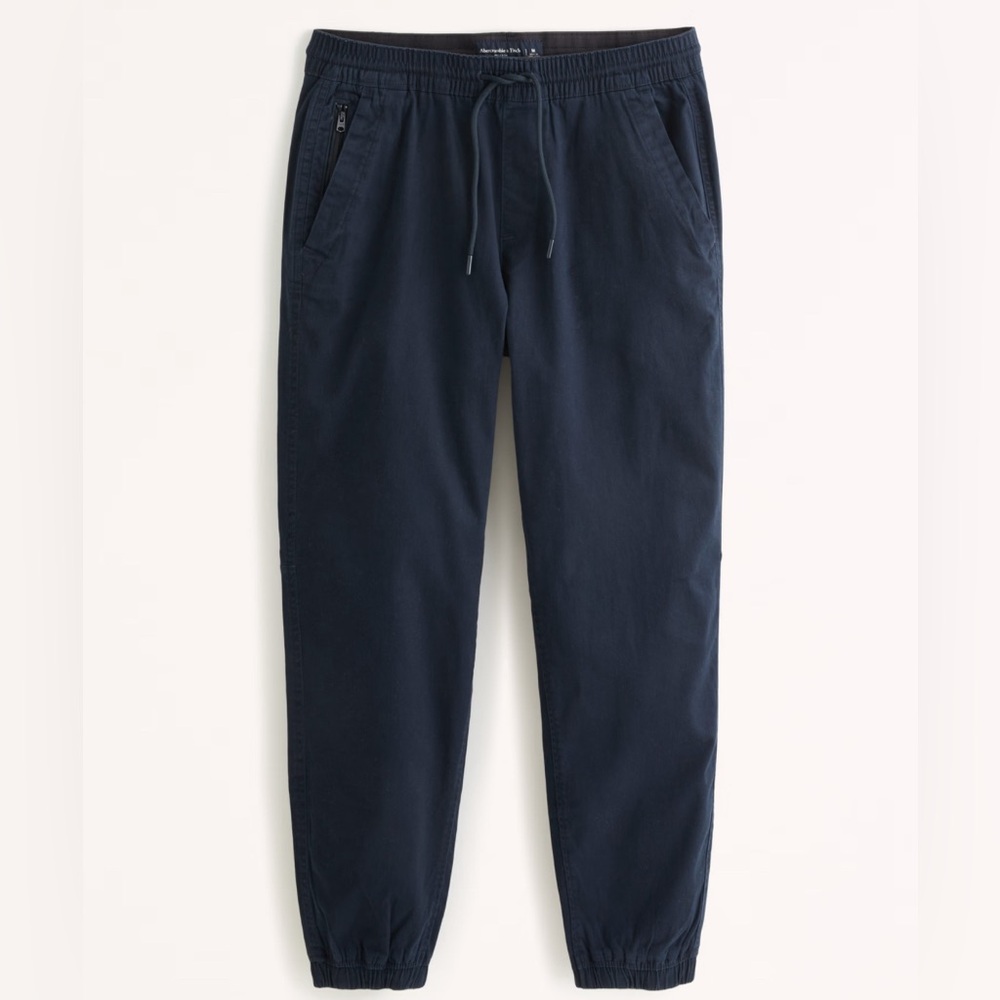 Abercrombie & Fitch All Day Jogger Pants Men Large Navy Blue Cotton Drawstring
